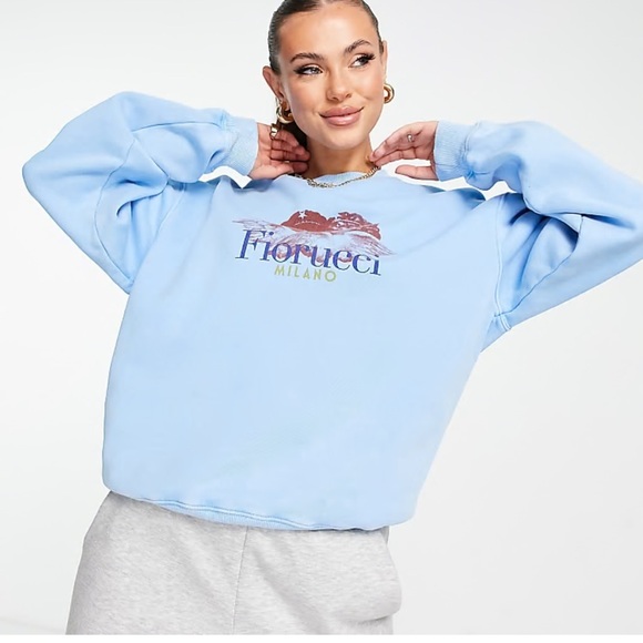 Fiorucci ANGELS SWEATSHIRT blue oversized S - Picture 2 of 12